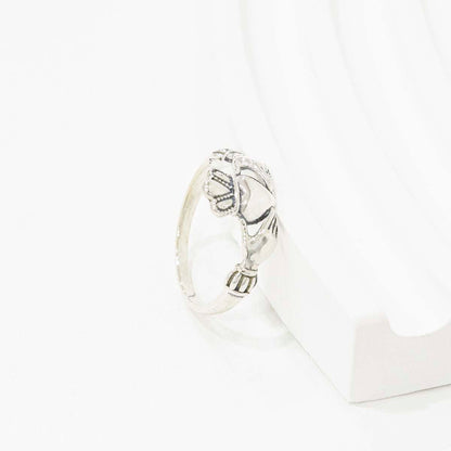 925 Sterling Silver Vintage Ring - Claddagh, Cupid Arrow & Heart Cross
