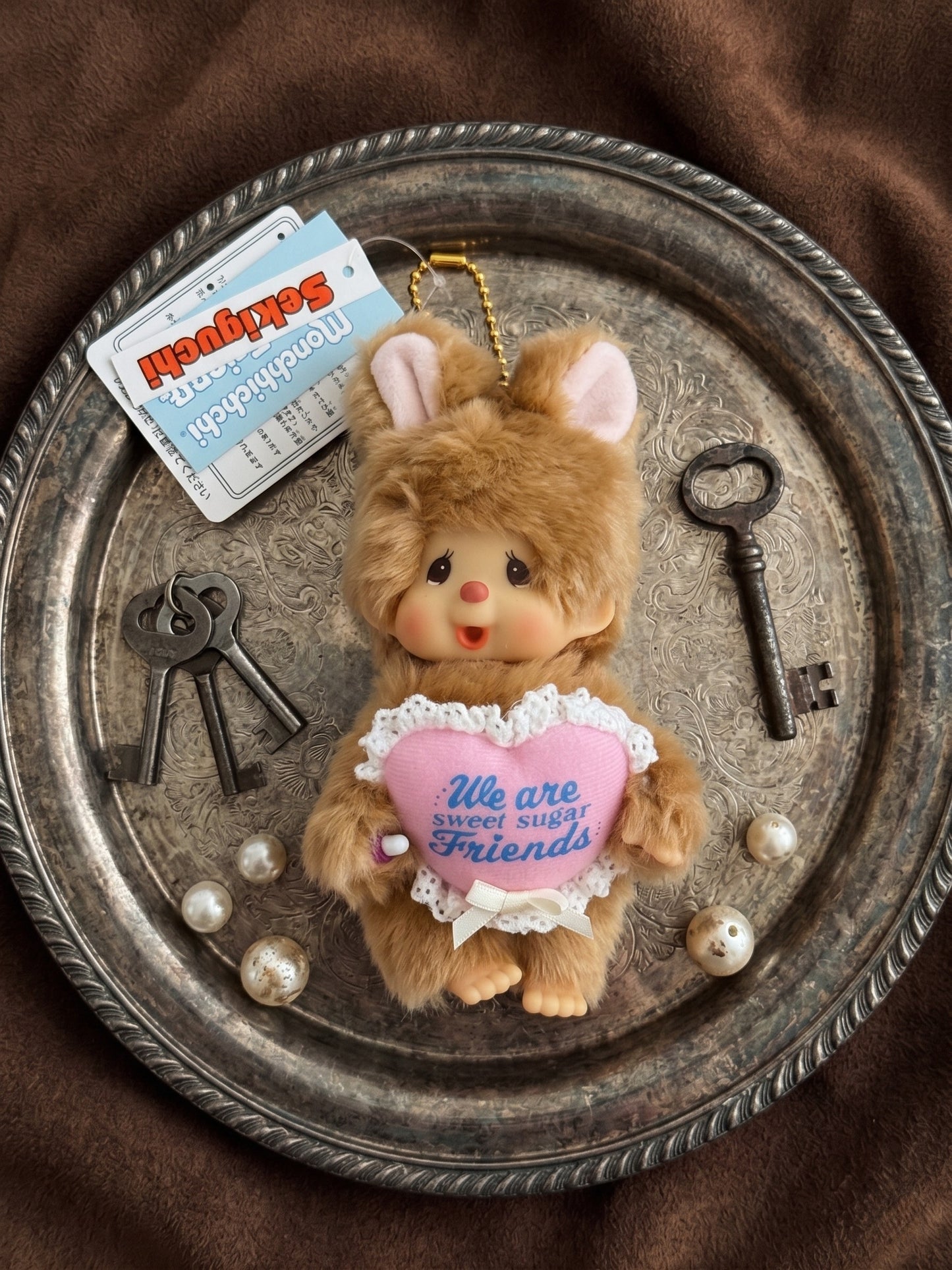 Monchhichi Sweet Sugar Friends Plush Bag Charm | Coquette Y2K Keychain