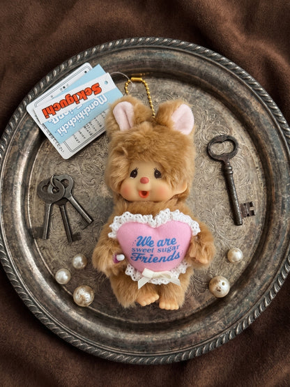 Monchhichi Sweet Sugar Friends Plush Bag Charm | Coquette Y2K Keychain