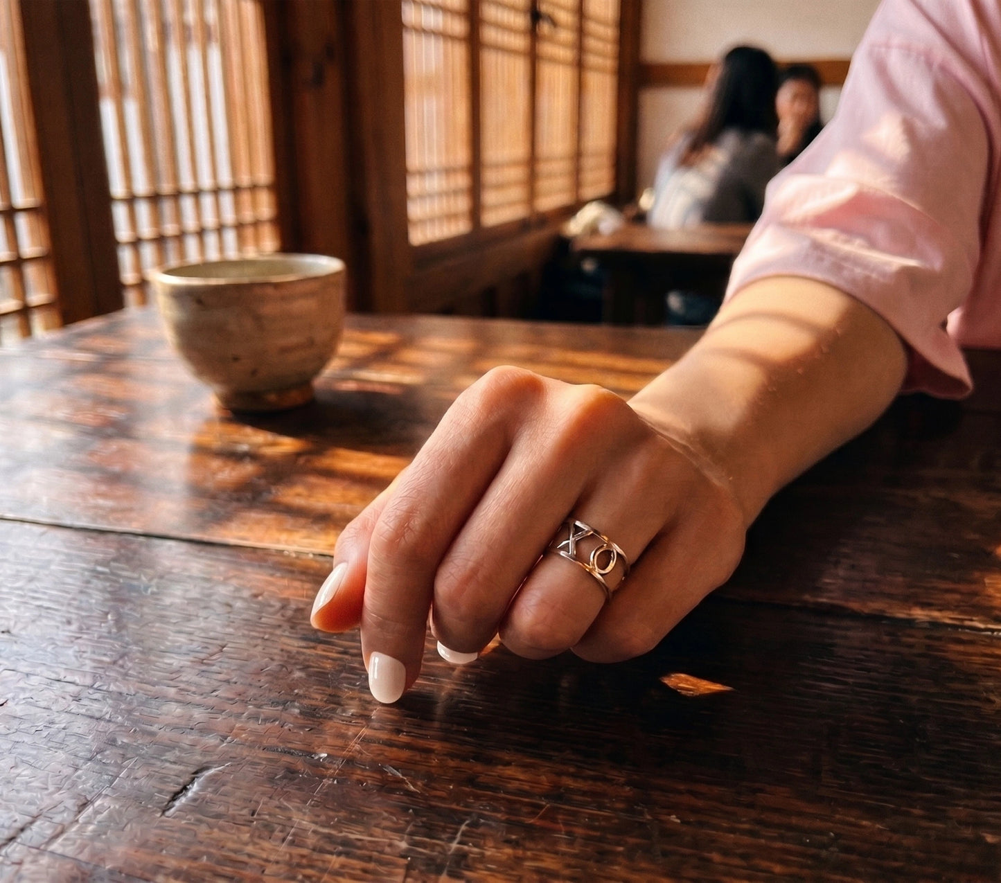 Chunky XO 925 Sterling Silver Bold Wide Band Ring | Handmade Korea