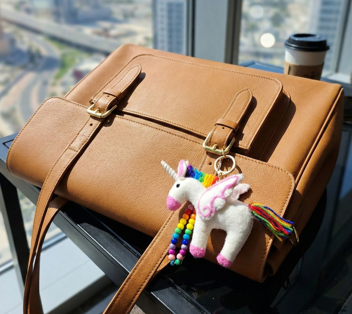 Handmade Rainbow Unicorn Keychain | Needle Felted Bag Charm 2 Styles