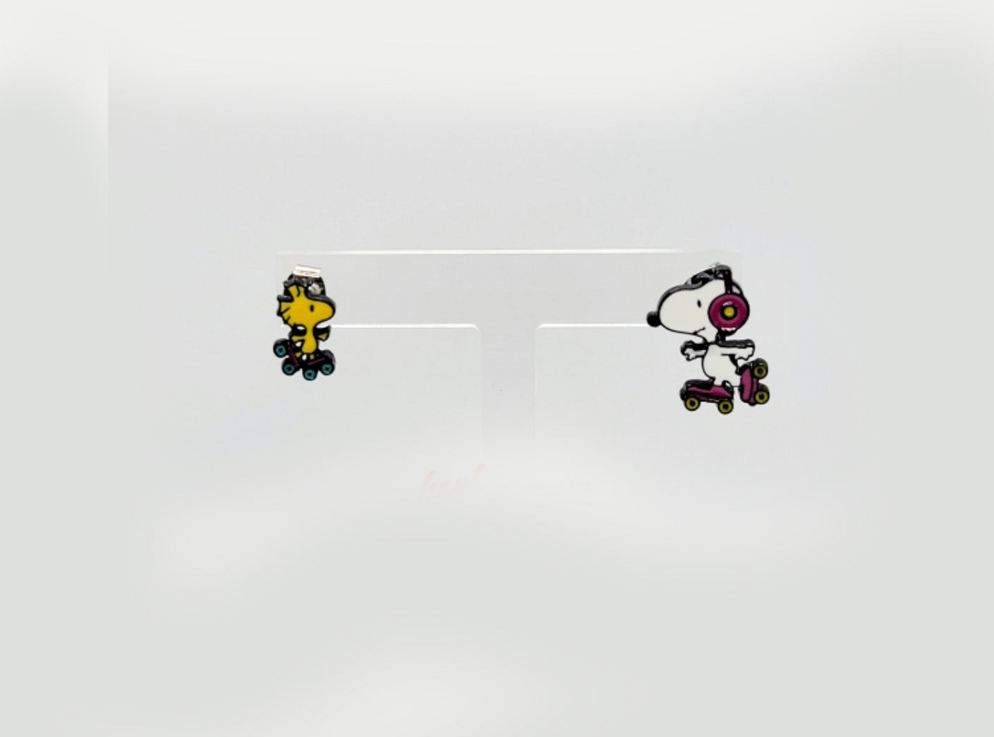 Snoopy & Woodstock Roller Skate Two-Way Earring Set | 925 Silver | Korea