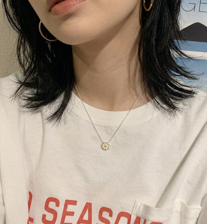 Dainty 925 Sterling Silver Daisy Flower Pendant Necklace