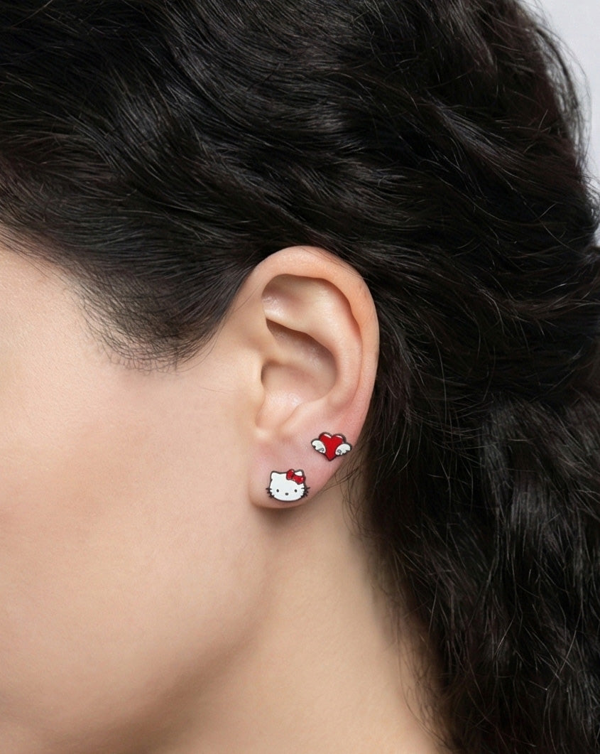 Hello Kitty & Sanrio Character Earring Set | 4 Pairs | 925 Silver