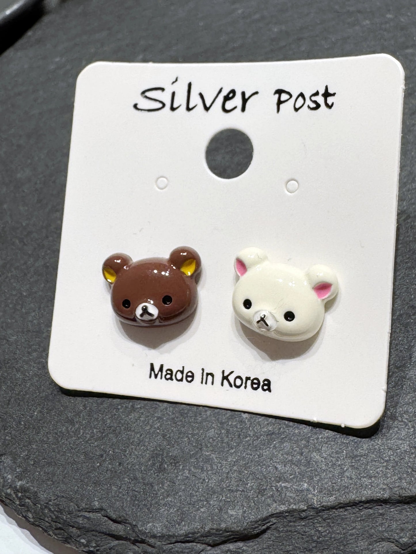 Rilakkuma Inspired Mismatched Bear Studs | Handmade in Korea