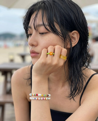Real Freshwater Pearl & Miyuki Bead Bracelet | Handmade Korea
