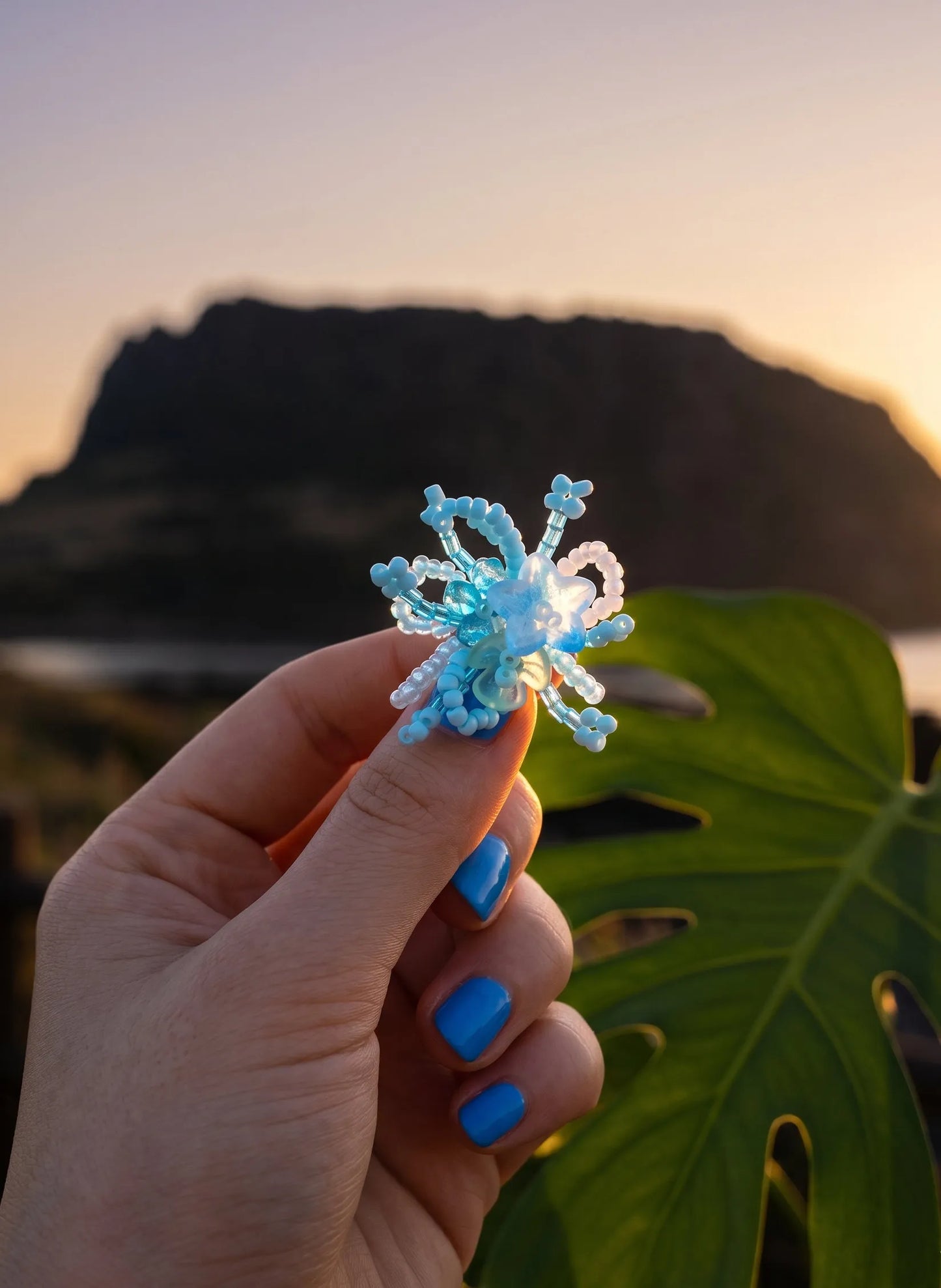 Sky Bloom Crystal Jelly Flower Bead Earrings | K-Style Handmade