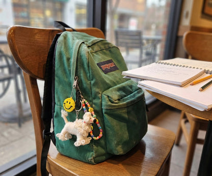 Handmade Wool Felt Poodle Keychain - Nepal Artisan Bag Charm