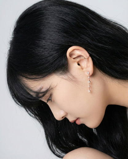 Clover Drop Earrings - 925 Silver Posts with Cubic Zirconia in 6 Colors | Vintage Inspired Dangle Earrings