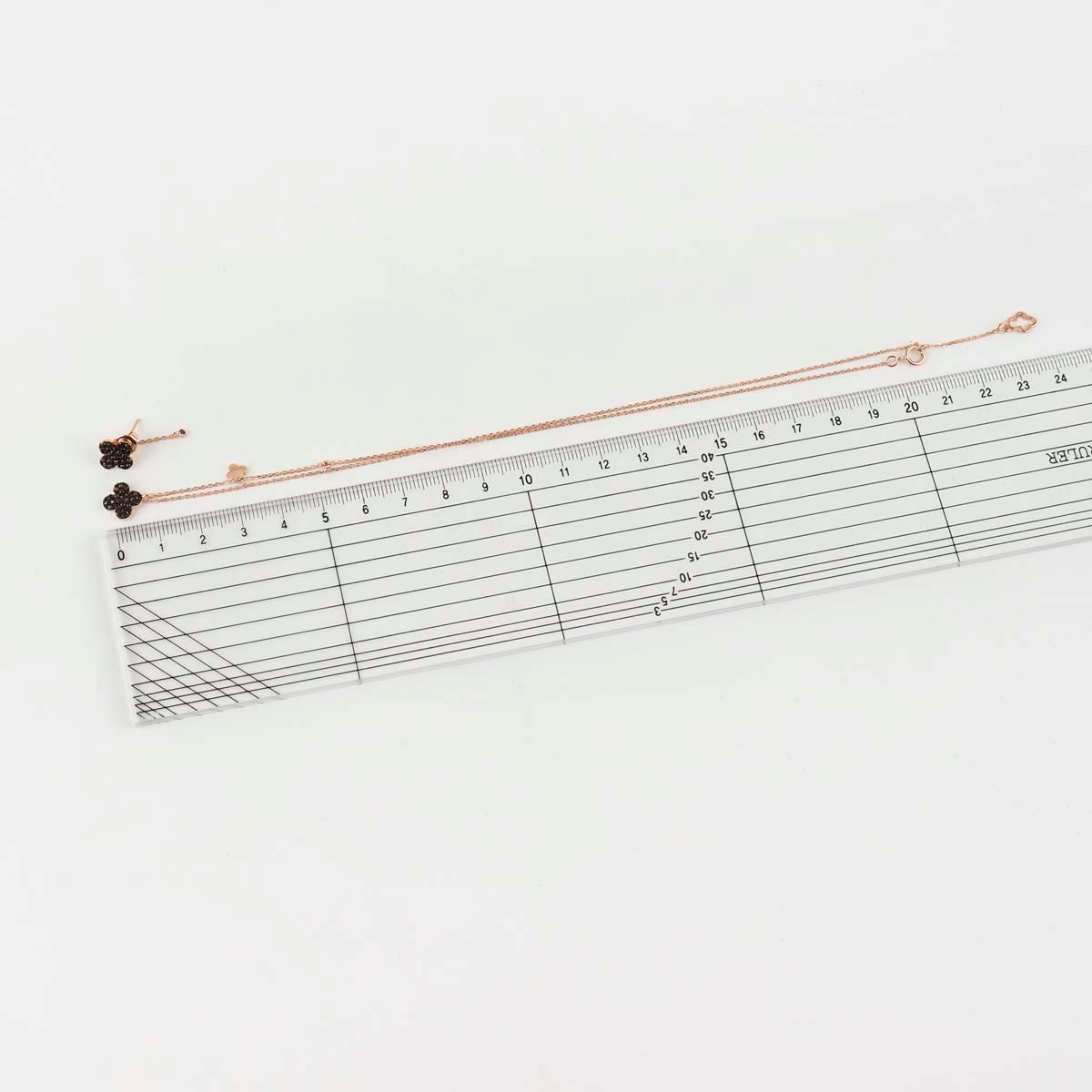 925 Sterling Silver Cognac Brown Pavé Clover Two-Way Drop Earrings | Rose Gold Plated