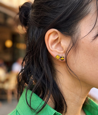 Vintage Winnie the Pooh Enamel Stud Set (4-Piece) | K-Style Kidult Earrings