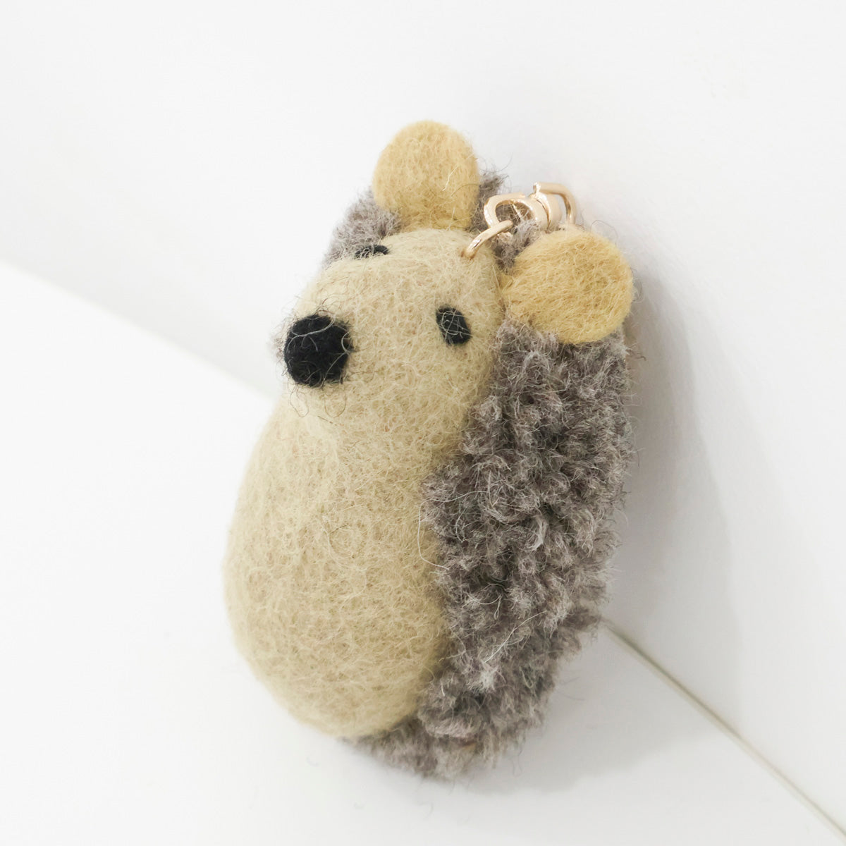 Handmade Nepal Wool Felt Animal Keychain - Pig & Hedgehog Bag Charm