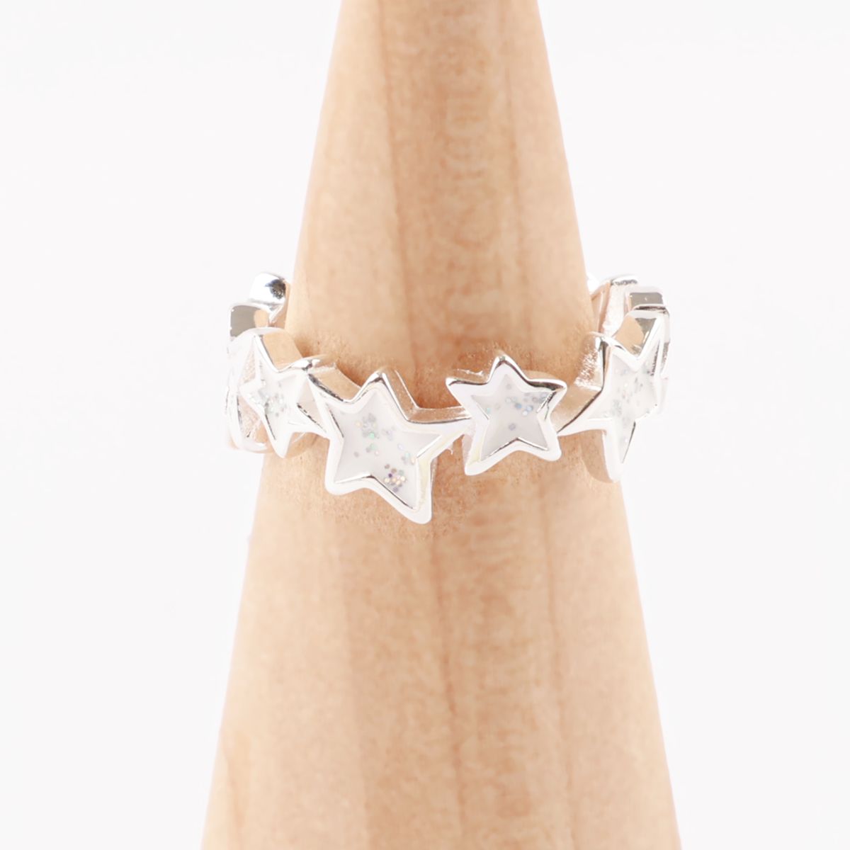 925 Sterling Silver Glitter Star Open Ring - Adjustable 5 Colors