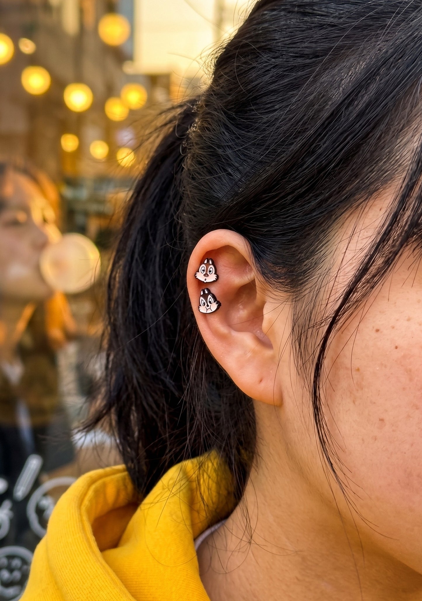 Chip 'n' Dale Barbell Stud | Mom & Daughter Matching Ear Stack