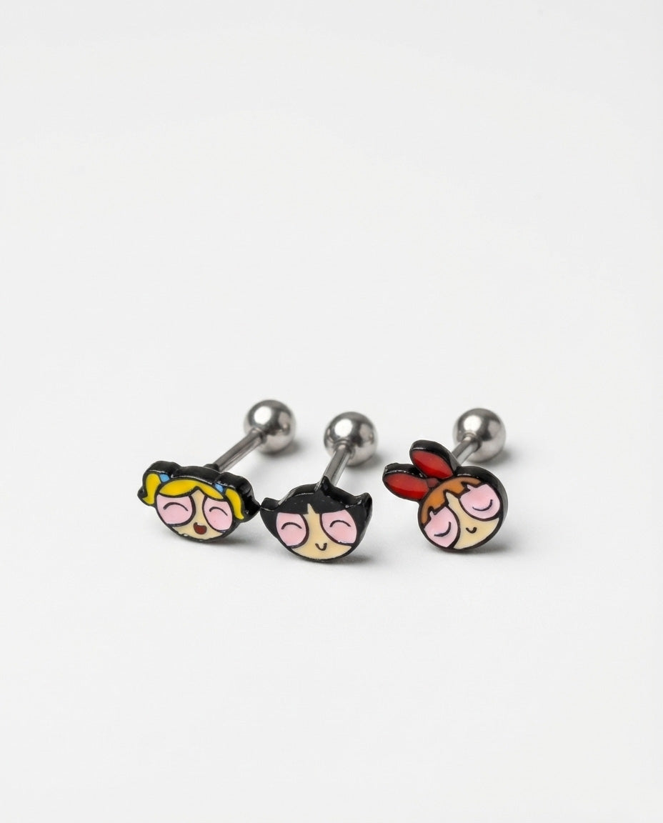 Powerpuff Girls Barbell Stud | Y2K Ear Stack Piercing