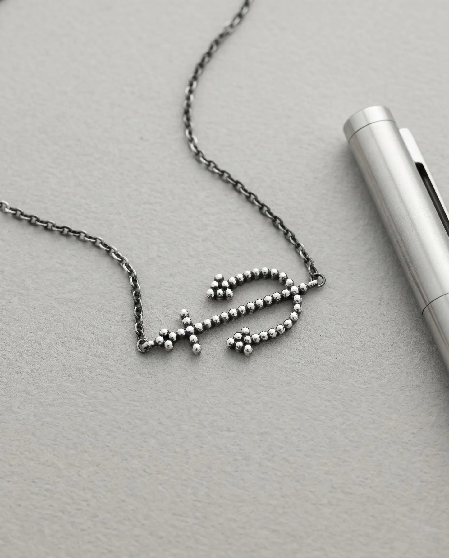 925 Sterling Silver Beaded Anchor Pendant Necklace — Layered Summer Jewelry, Two-Way Wear