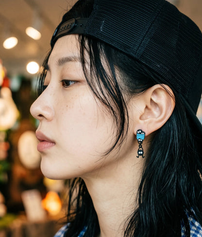 Soot Sprite Mismatched Drop Earrings | Ghibli Kitsch | Silver Post