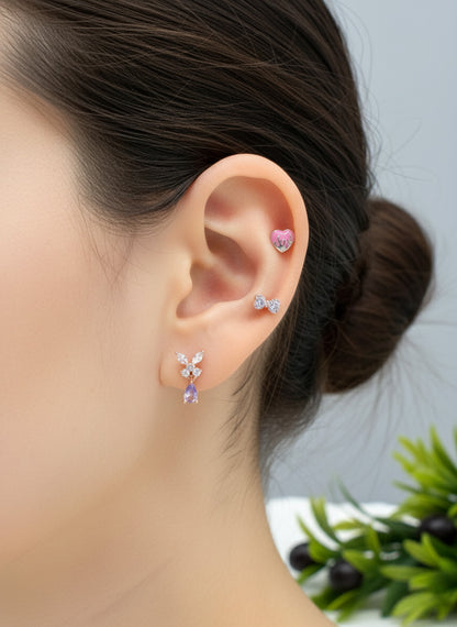 Melting Heart Drip Stud Earring - Surgical Steel Cartilage