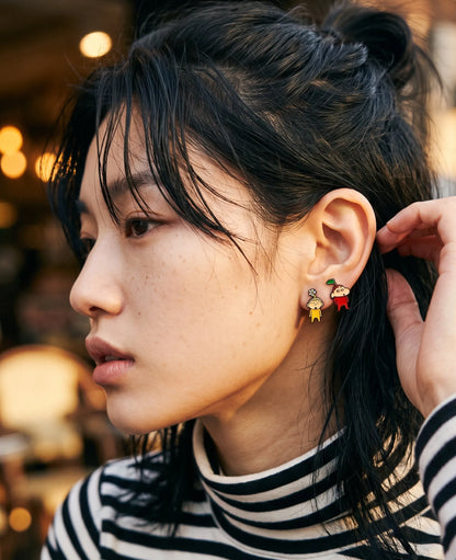 Crayon Shin-chan Mismatch Earrings — The K-Style Staple