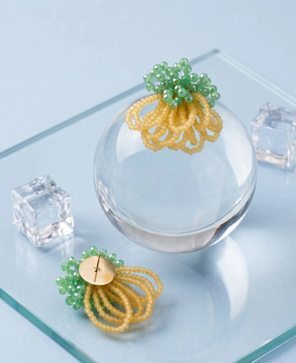 Handmade Acrylic Blossom Loop Earrings | K-Style Volume · 3 Colors