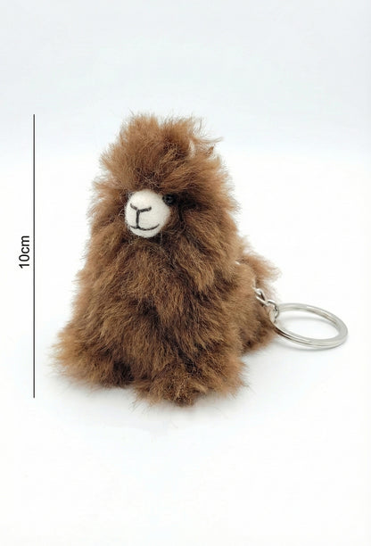 Authentic Peruvian Alpaca Fur Keychain - Handmade 4" Fluffy Plush Bag Charm