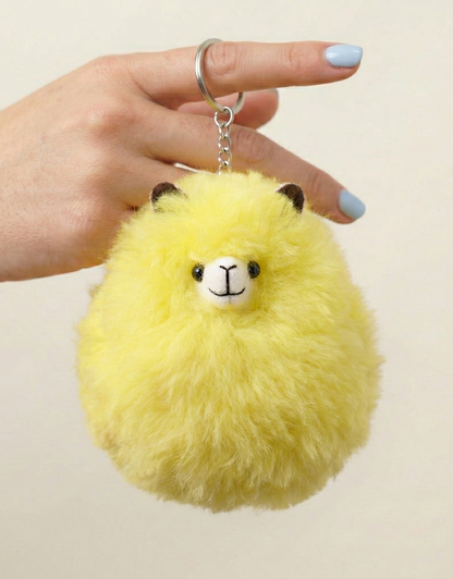 Real Alpaca Fur Fluffy Handcrafted Keychain Bag Charm