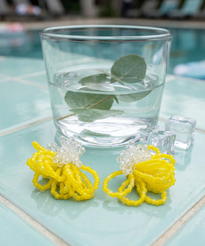 Handmade Acrylic Blossom Loop Earrings | K-Style Volume · 3 Colors