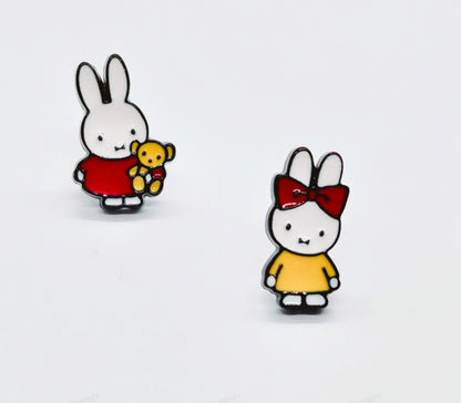 Kawaii Miffy (Nijntje) Earrings - Mismatched Bear & Ribbon