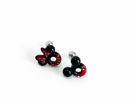 Mickey Inspired Mini Mouse Barbell stud – Handmade in Korea