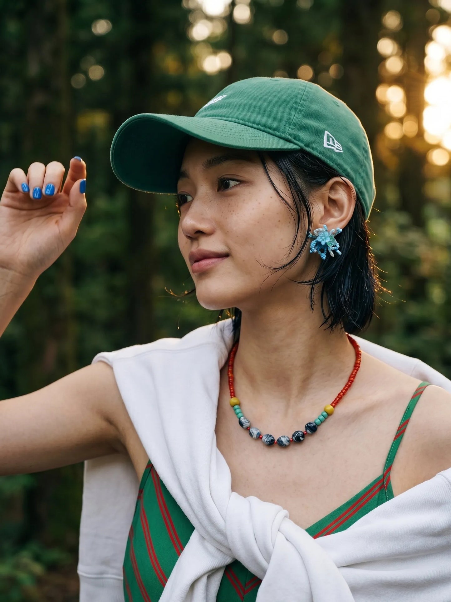 Sky Bloom Crystal Jelly Flower Bead Earrings | K-Style Handmade