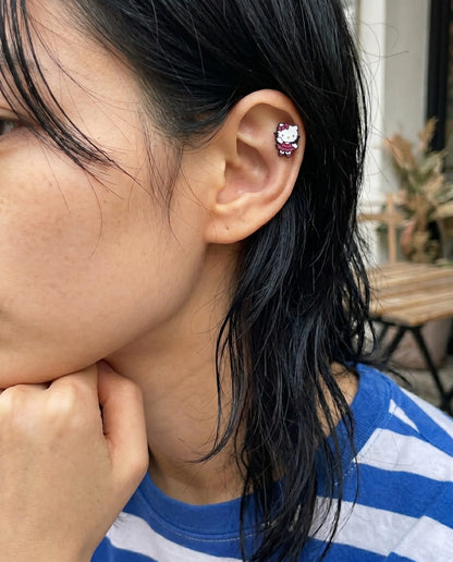 Ballet Kitty Barbell Stud | Coquette Ear Stack Piercing