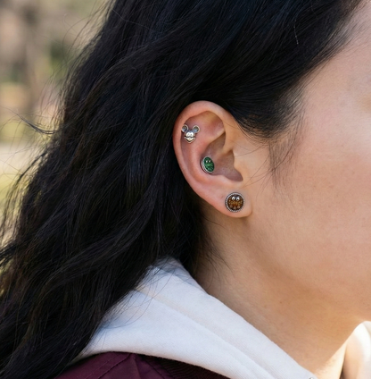 Oreo & Mickey Surgical Steel Piercings - 925 Silver Posts