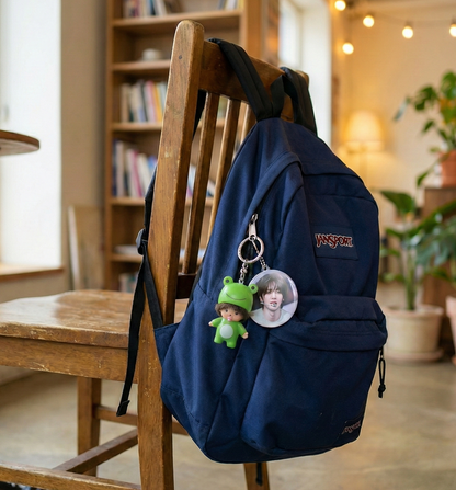 Cute Frog Baby Doll Keychain Bag Charm – Kawaii Y2K Backpack & Purse Accessory with Crystal Beads & Heart