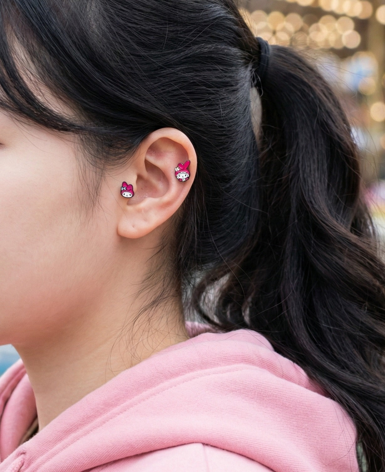My Melody Barbell Stud Earrings - Surgical Steel Sanrio Character Piercings