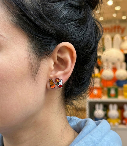 Miffy & Melanie Mismatched Enamel Stud Earrings | 925 Silver Post