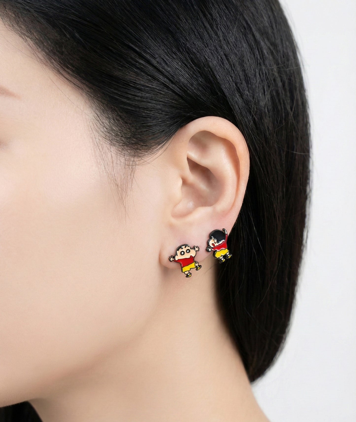 Crayon Shin-chan & Waniyama Dino-Inspired Studs | Handmade in Korea | Silver Post