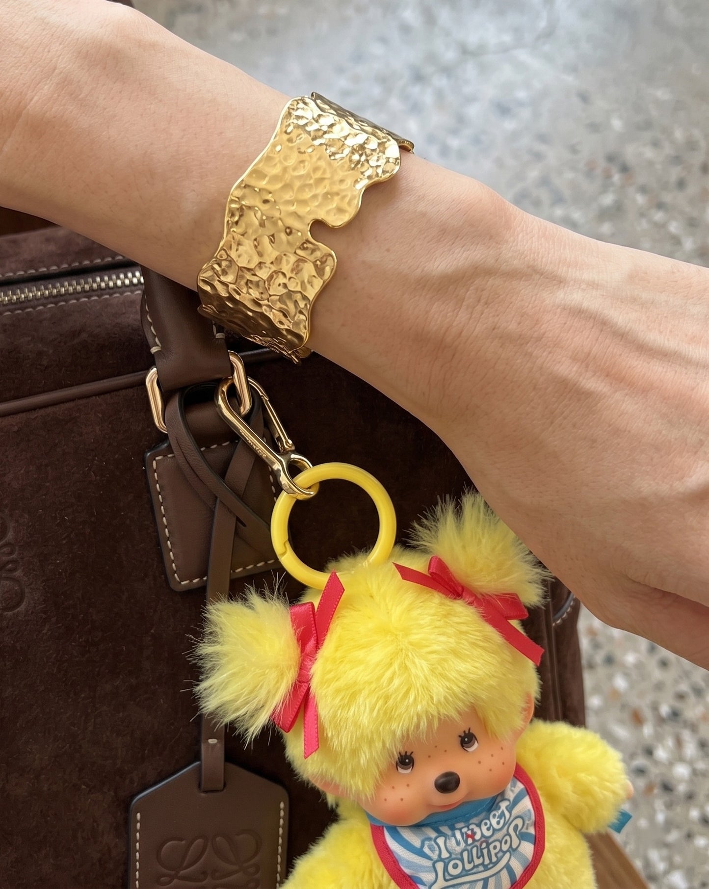Sweet Lollipop Monchhichi Plush Bag Charm Keychain — Kawaii Y2K Bag Decor