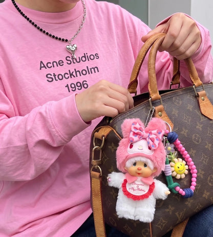 Monchhichi x My Melody & Kuromi Plush Bag Charm Keychain (Sold Individually)