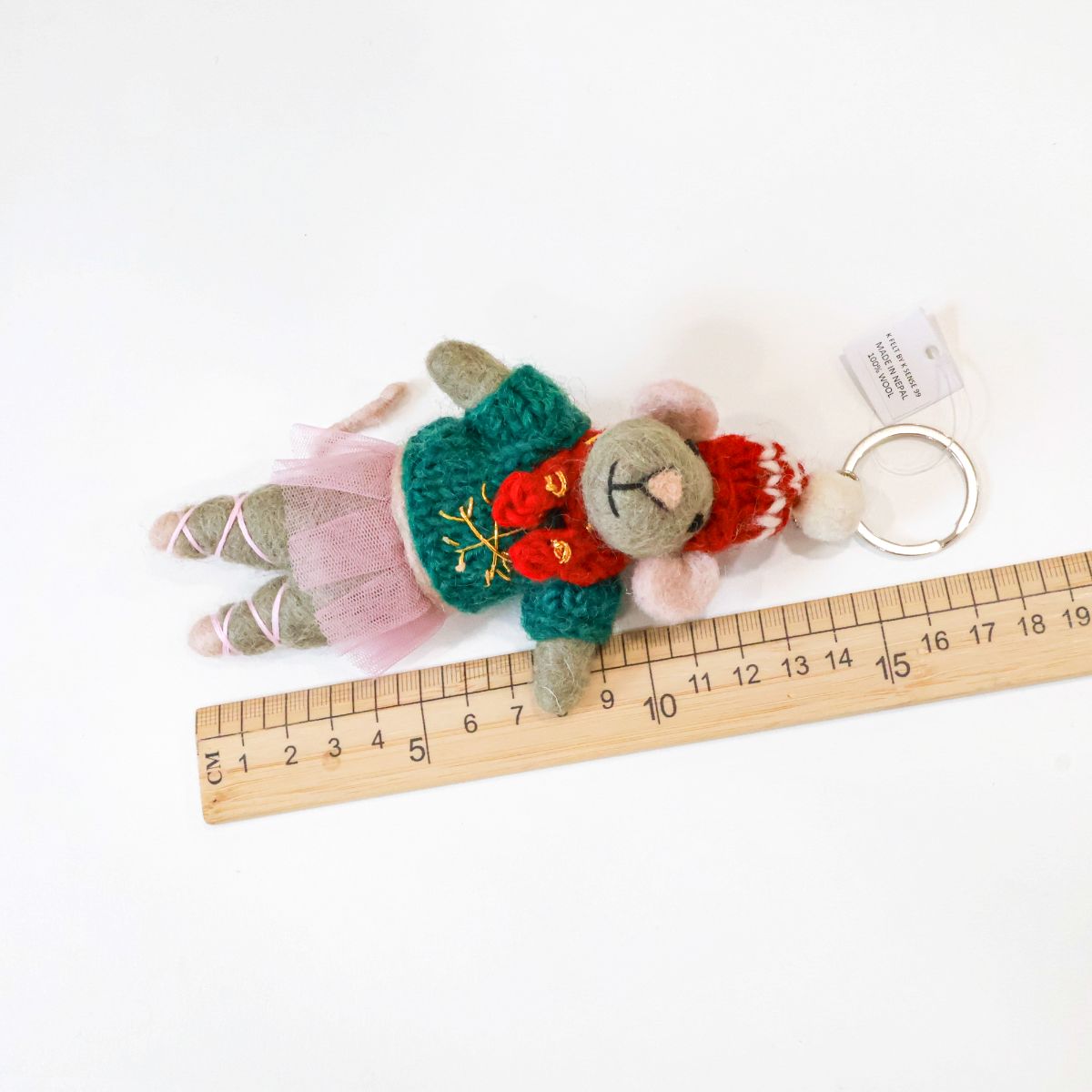 Handmade Wool Felt Ballerina Mouse Keychain - 3 Styles Bag Charm