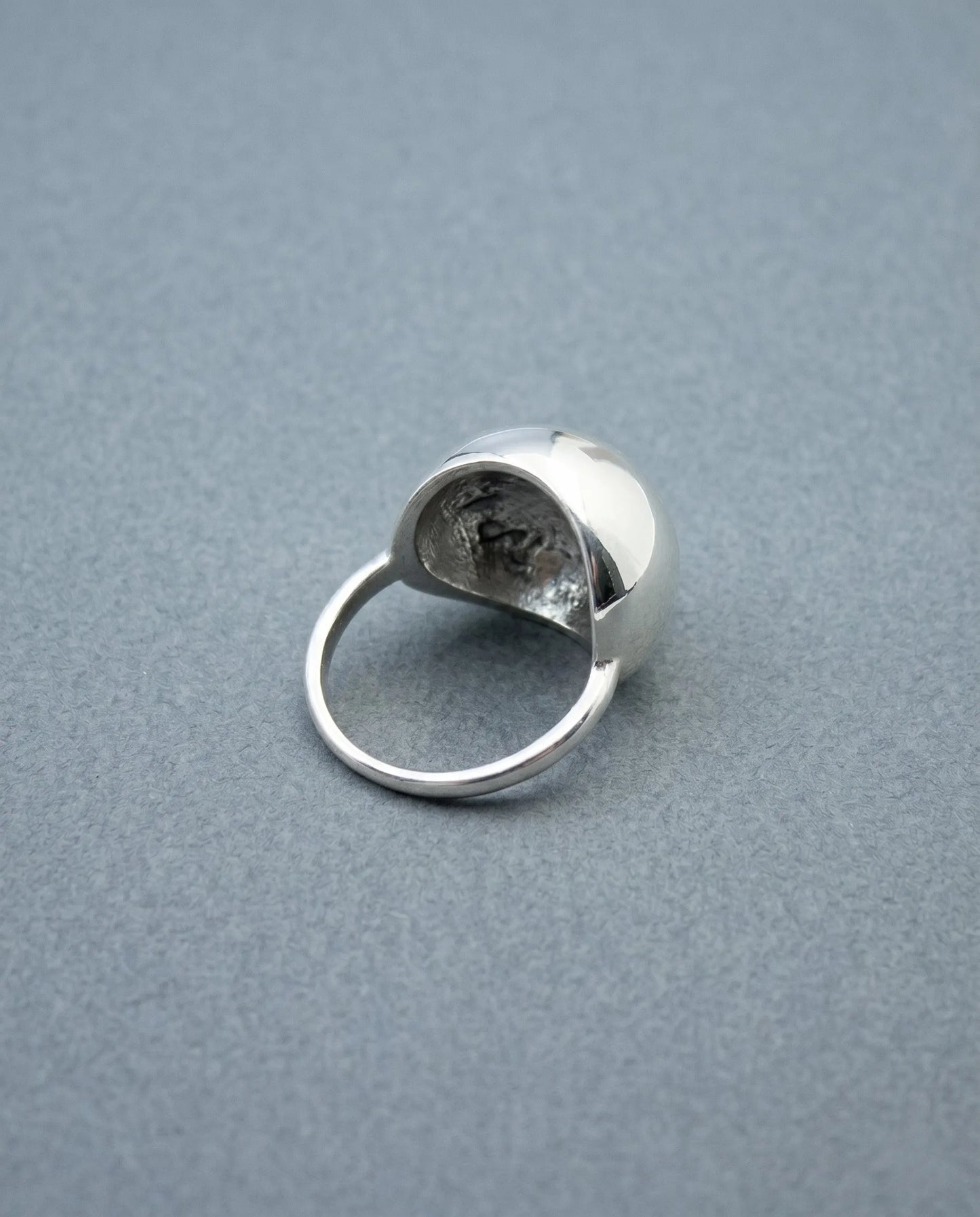 e 925 Sterling Silver Bold Dome Ring — Hollow Chunky Statement Ring, Custom Fit