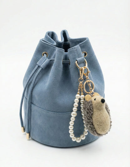 Handmade Nepal Wool Felt Animal Keychain - Pig & Hedgehog Bag Charm