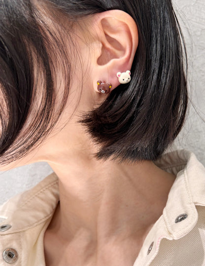 Rilakkuma Inspired Mismatched Bear Studs | Handmade in Korea