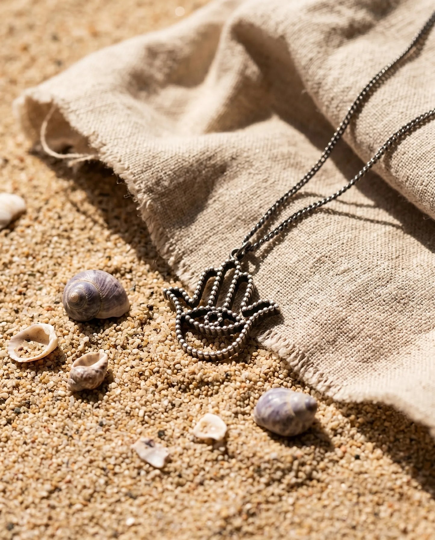925 Sterling Silver Hamsa Pendant Necklace — Adjustable Chain, Layering Inspo