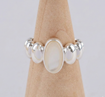 925 Sterling Silver Aquamarine Ring - Adjustable Natural Gemstone Open Ring