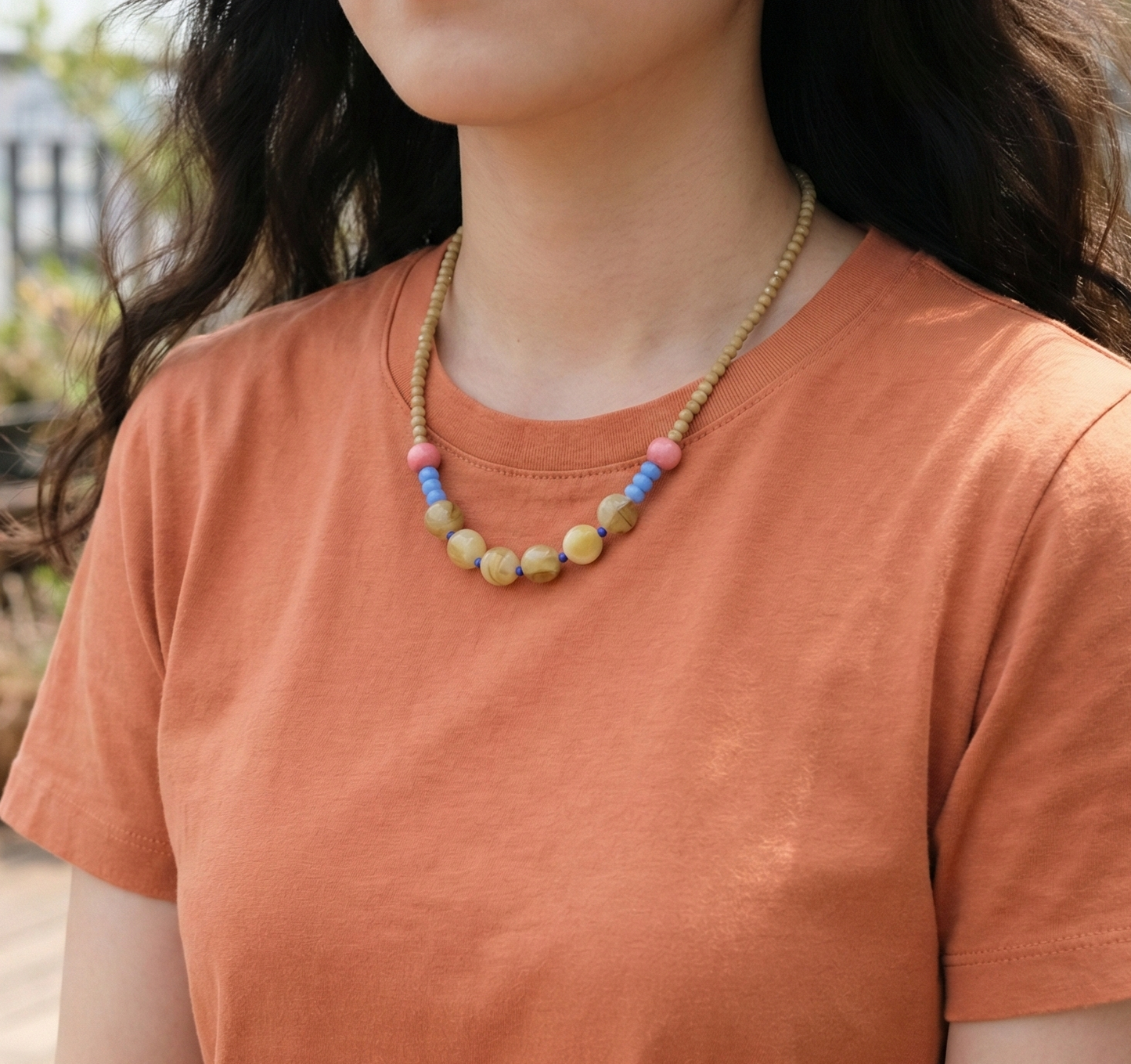 Colorful Beaded Choker Necklace - Y2K Summer Aesthetic Jewelry (5 Colors)