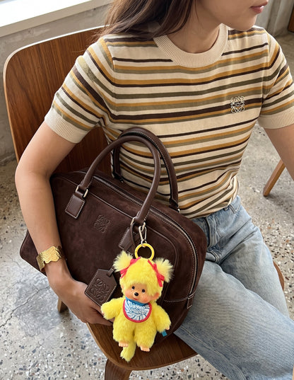 Sweet Lollipop Monchhichi Plush Bag Charm Keychain — Kawaii Y2K Bag Decor