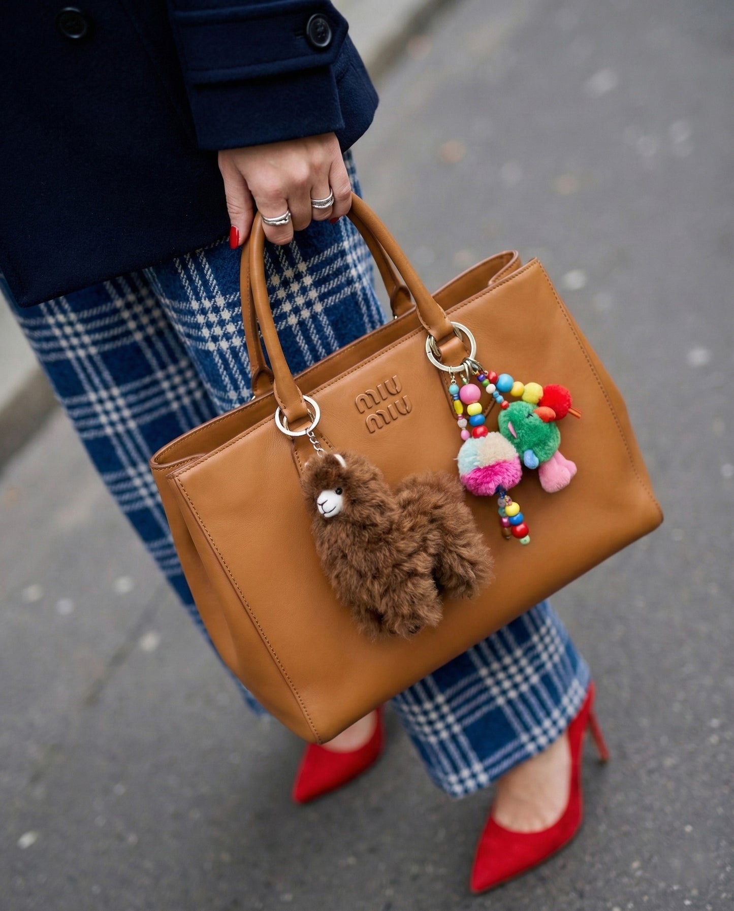 Handmade Real Alpaca Fur Keychain from Peru - 5 Colors Bag Charm