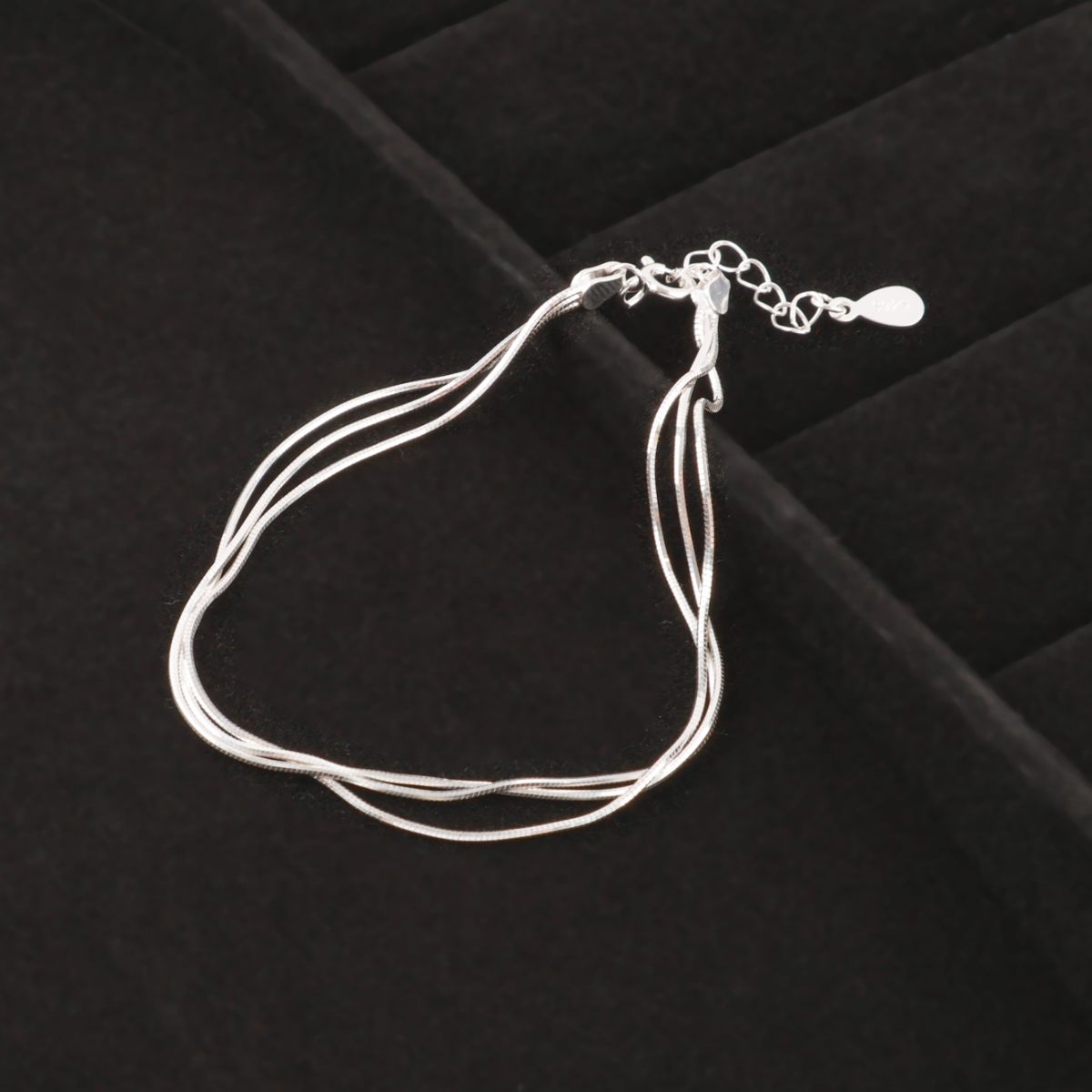 925 Sterling Silver 3-Strand Snake Chain Layered Bracelet – Minimalist Everyday Jewelry