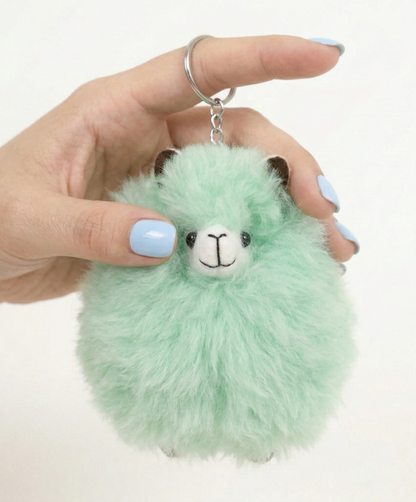 Real Alpaca Fur Fluffy Handcrafted Keychain Bag Charm