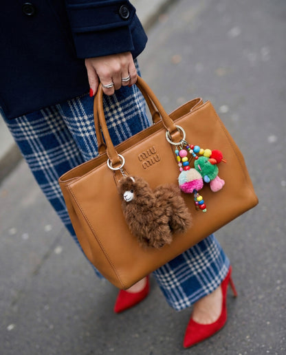 Handmade Real Alpaca Fur Keychain from Peru - 5 Colors Bag Charm